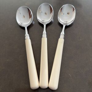 Set Of 3 Stanley Roberts Spectrum Ivory Stainless SOUP SPOONS 7 1/2"